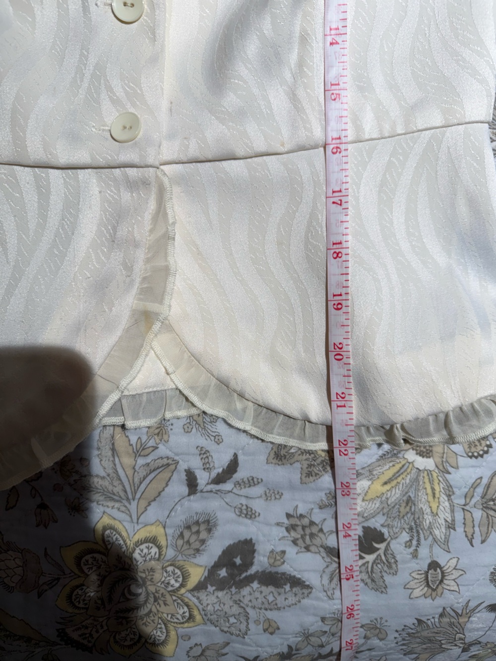 Ruby Rox Cream Textured Ruffle-Hem Blazer - Picture 6 of 14